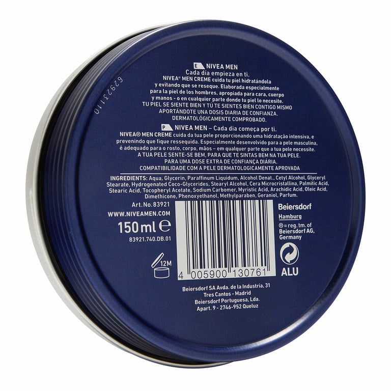 Men Creme Cara, Cuerpo Y Manos 150 ml de Nivea