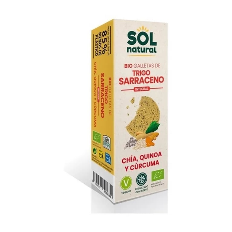 Koekjes van boekweit, chia, quinoa en kurkuma Bio