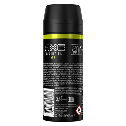 Essentiel You Déodorant Spray 150 ml de Axe