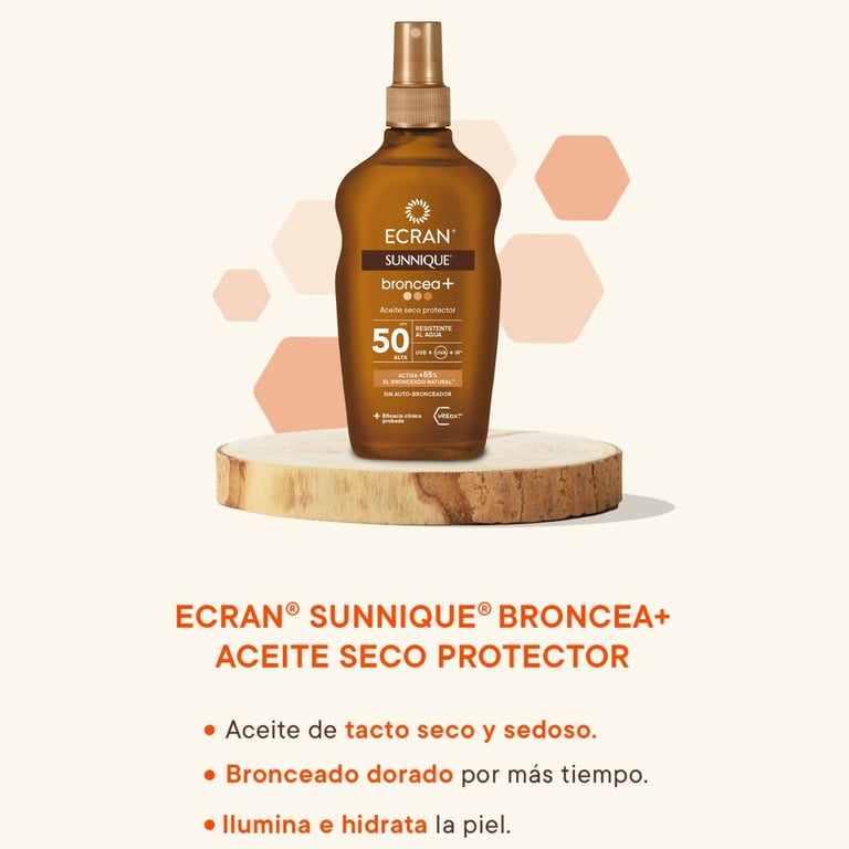 Sunnique Broncea+ Aceite Seco Protector SPF30 100 ml de Ecran