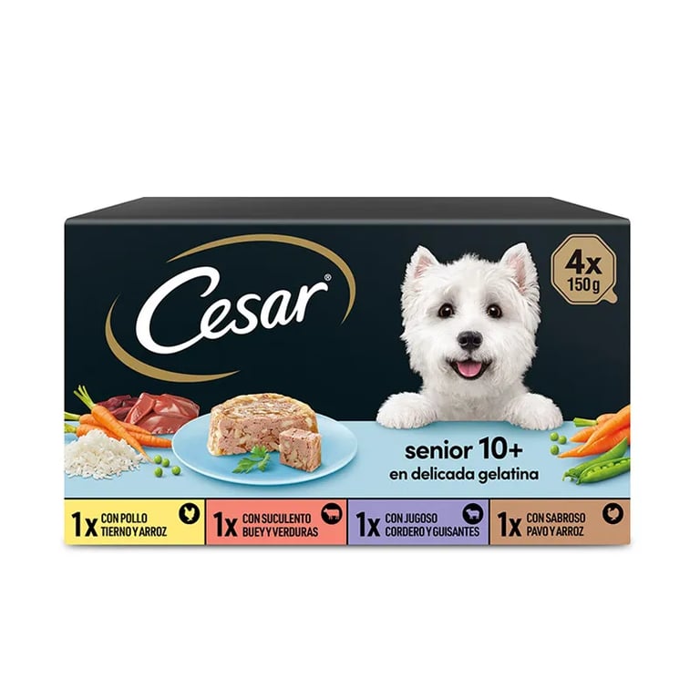 Senior 10+ Borrego Tenro E Ervilhas Em Gelatina Suave