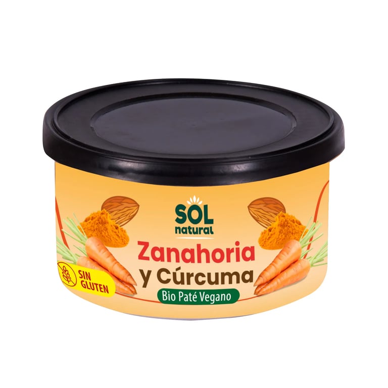 PATÉ VEGANO DE ZANAHORIA Y CÚRCUMA BIO