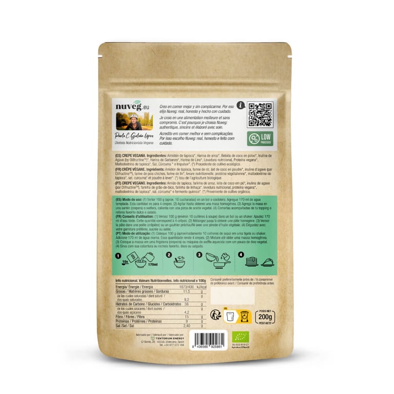 Crepe Vegana Eco Sin Gluten 200g de Nuveg
