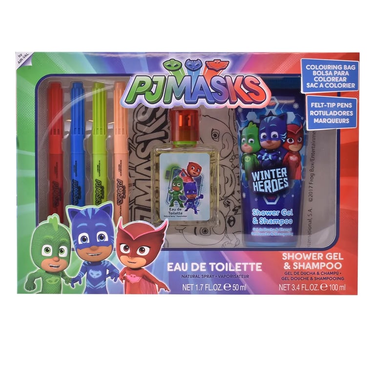 Coffret Pjmasks EDT 50 ml + Gel 100 ml + Sachet à colorer + 4 Feutres