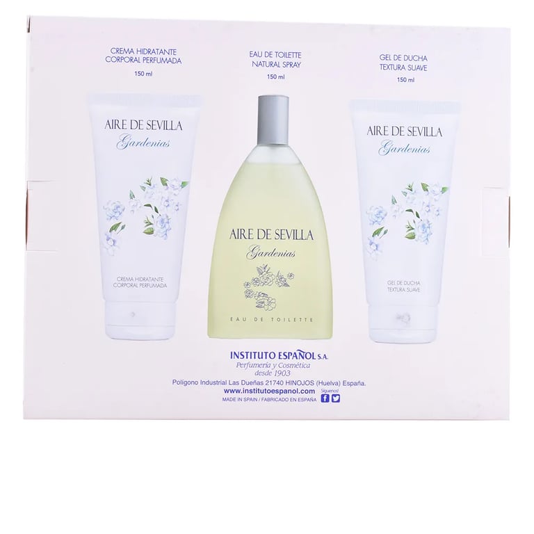 Coffret Aire Sevilla Gardenia EDT 150 ml + Lotion Corps 150 ml + Gel Douche 150 ml