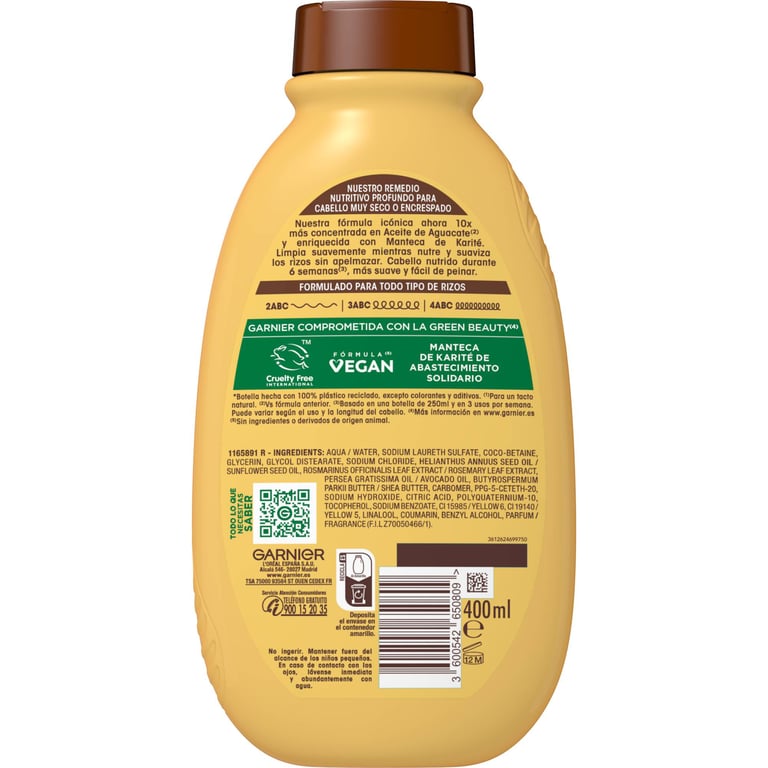 Original Remedies Champú Aguacate y Karité 400 ml de Garnier