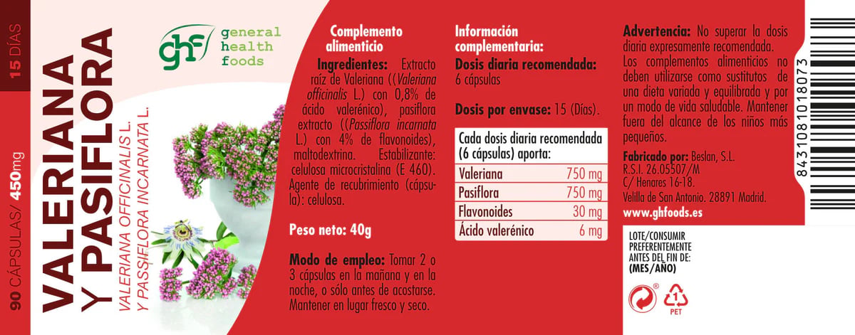 Valériane et Passiflore 450mg - imagen 6 de 9