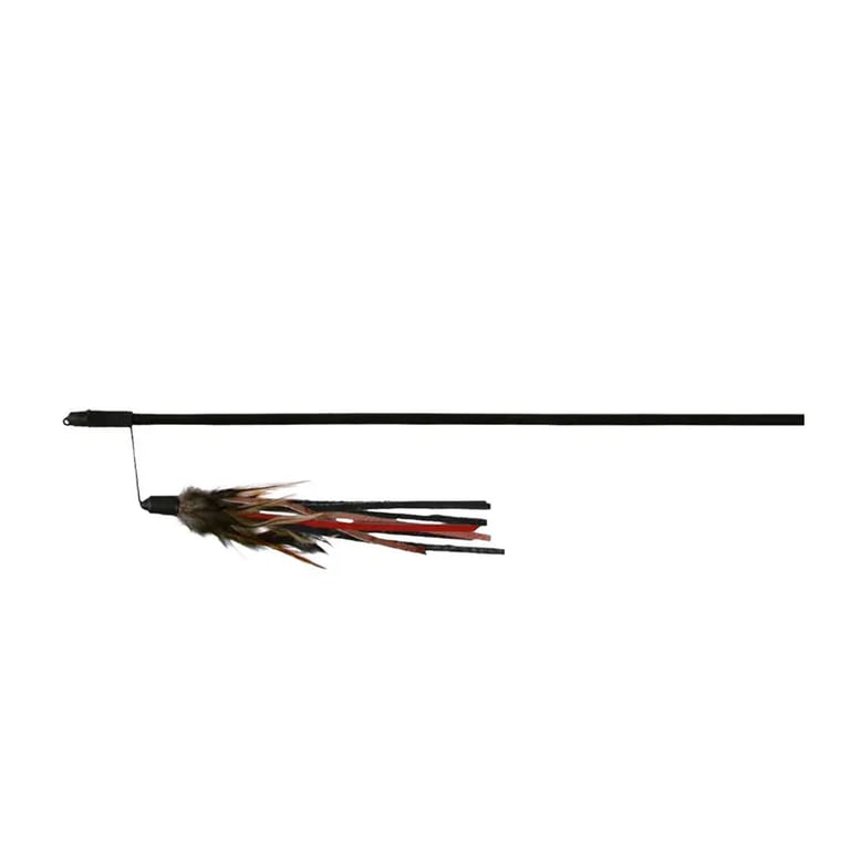 Varita Juego Plumero Con Cuero y Plumas 50 cm