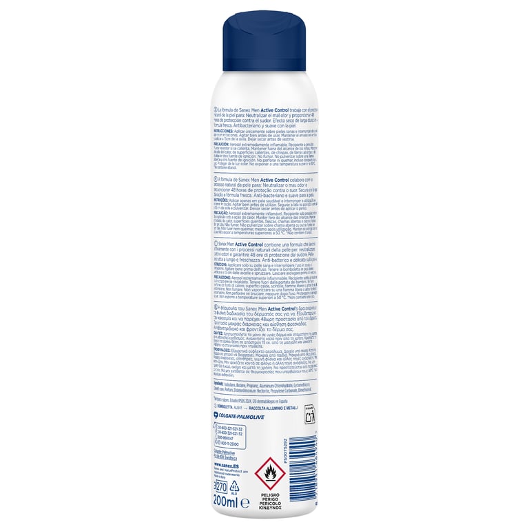 Déodorant Men Active Control 48H Spray 200 ml de Sanex