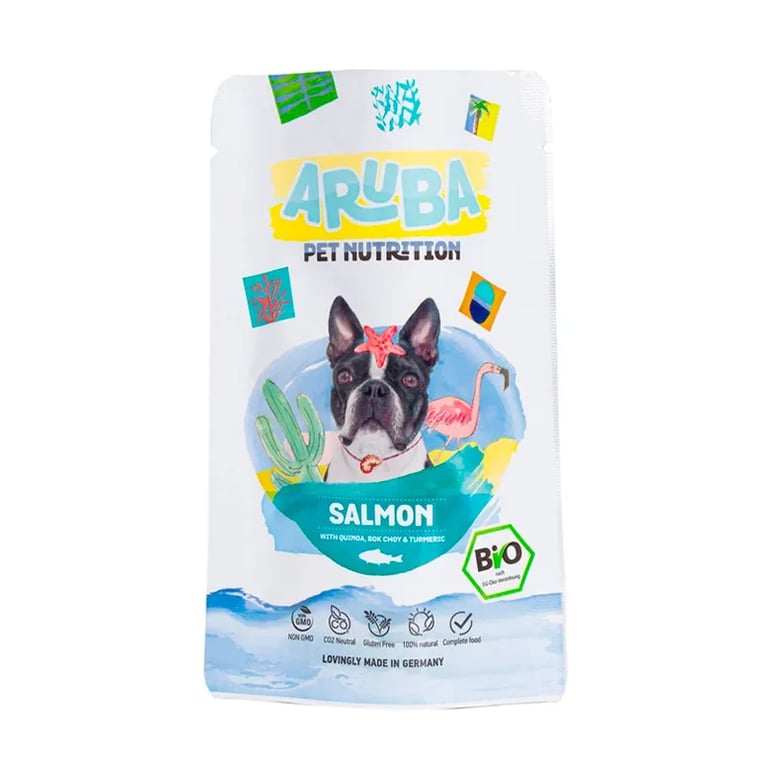 Aruba Dog Zalm Organisch Met Quinoa Bok Choy En Kurkuma
