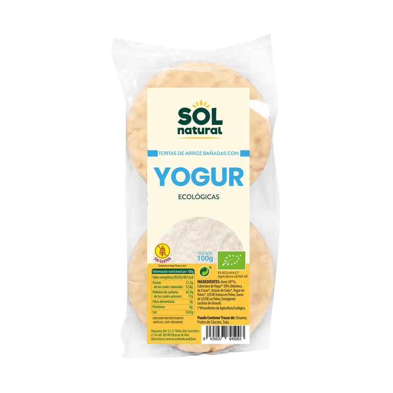 Gâteaux de riz enrobés de yaourt bio