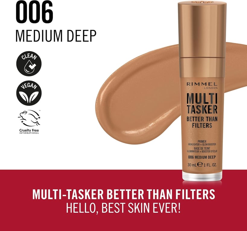Multitasker Better Than Filters Face Primer #006 Medium Deep 30 ml de Rimmel London