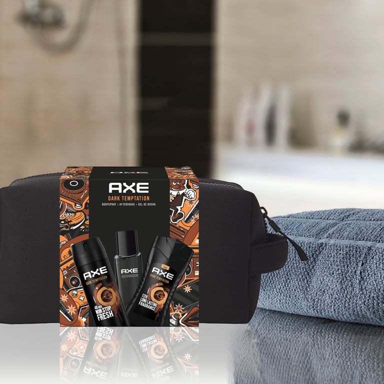 Dark Temptation Déodorant 150 ml + Après-rasage + Gel + Trousse de toilette de Axe