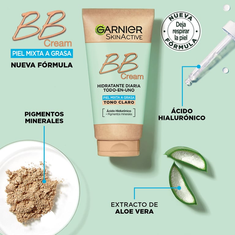Skinactive Bb Cream Peau Mixte À Grasse SPF25 #Light 50 ml de Garnier