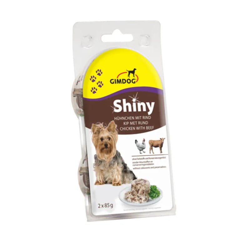 ShinyDog Comida Húmeda Pollo y Buey 2X 85g