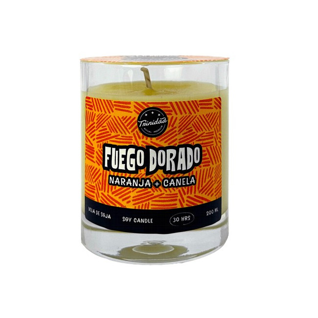Vela Vaso Fuego Dorado