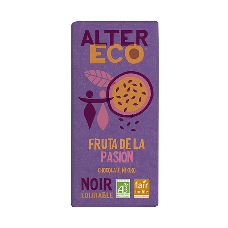 Chocolate Negro Con Fruta De La Pasión Bio