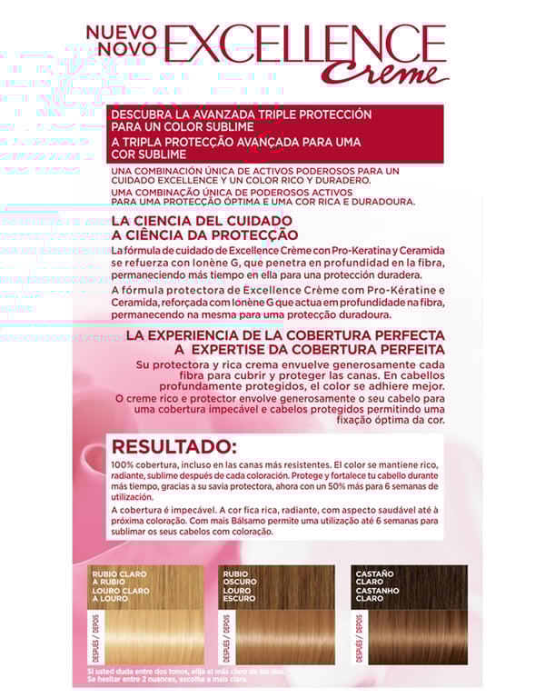 Excellence Creme #9.3 Rubio Claro Claro Dorado de L'Oreal Paris