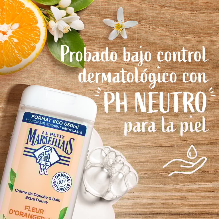 Creme De Duche Extra Suave Flor De Laranjeira Bio 650 ml da Le Petit Marseillais