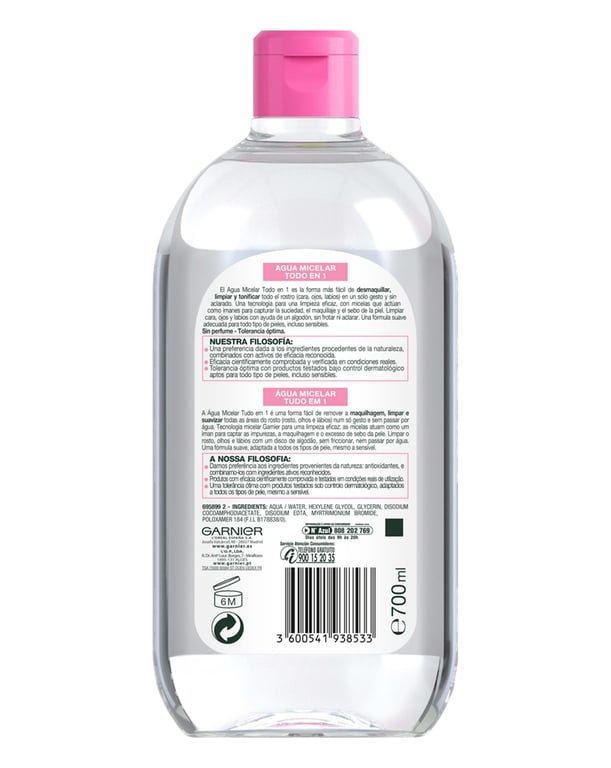 Skinactive Eau Micellaire Tout en 1 700 ml de Garnier