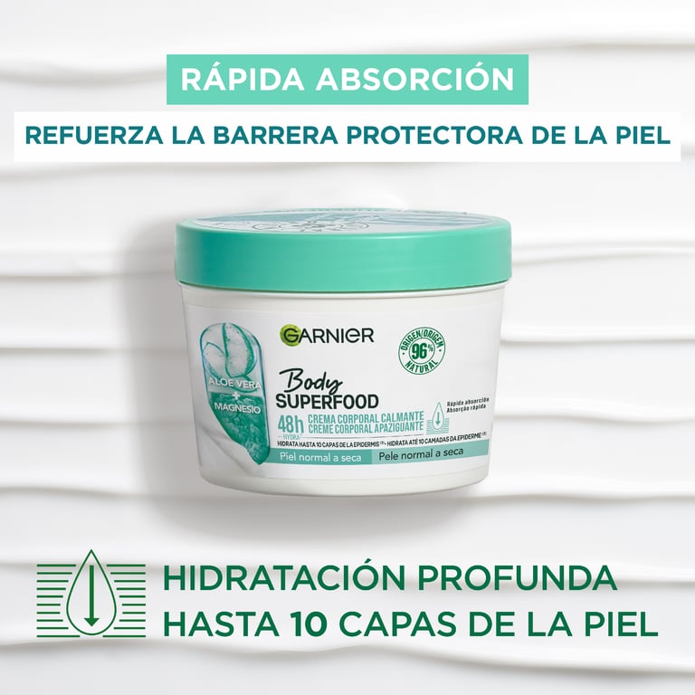 Body Superfood Aloe Vera et Magnésium 380 ml de Garnier