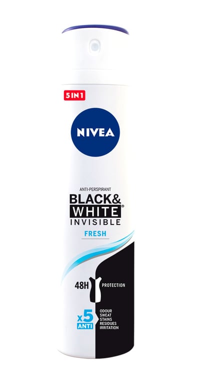 Black White Invisible Fresh Deodorant Spray 200 ml