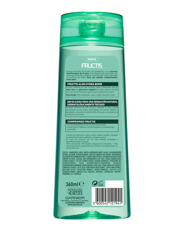 Fructis Aloe Hydra Bomb Shampooing Fortifiant 360 ml de Fructis