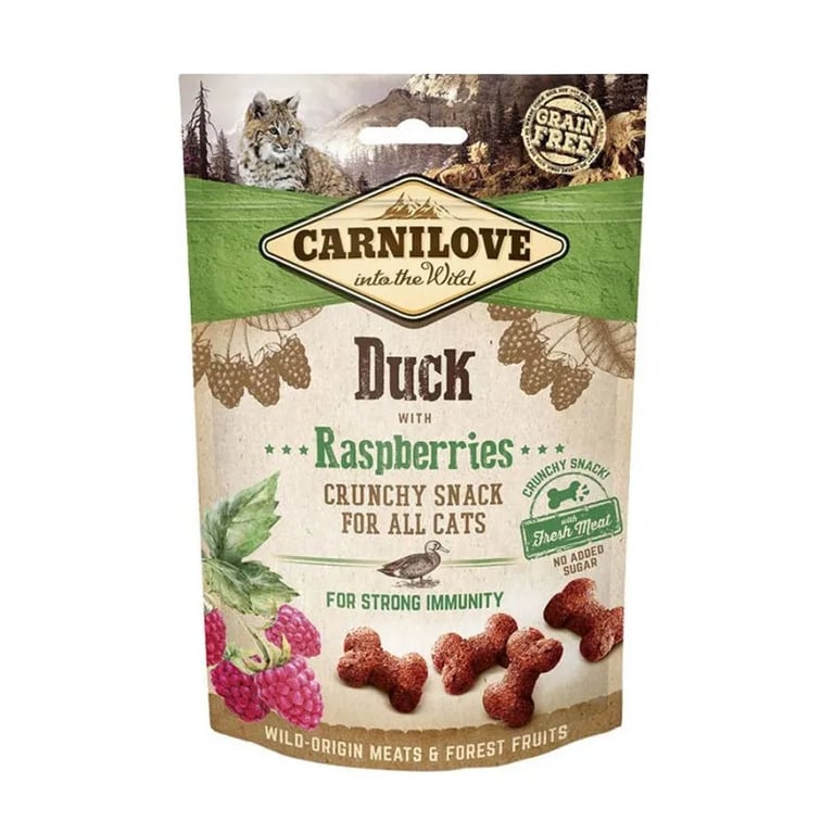 Snack Crunchy Für Katzen Ente Himbeere