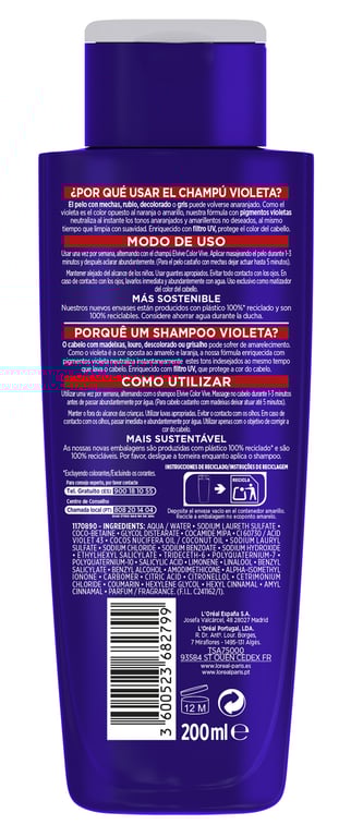 Elvive Color Vive Champú Matizador 200 ml de L'Oreal Paris