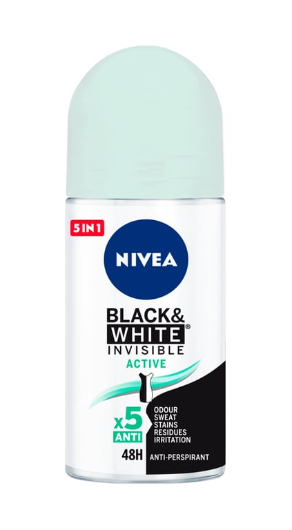 Black White Invisible Active Roll-ON 50 ml de Nivea