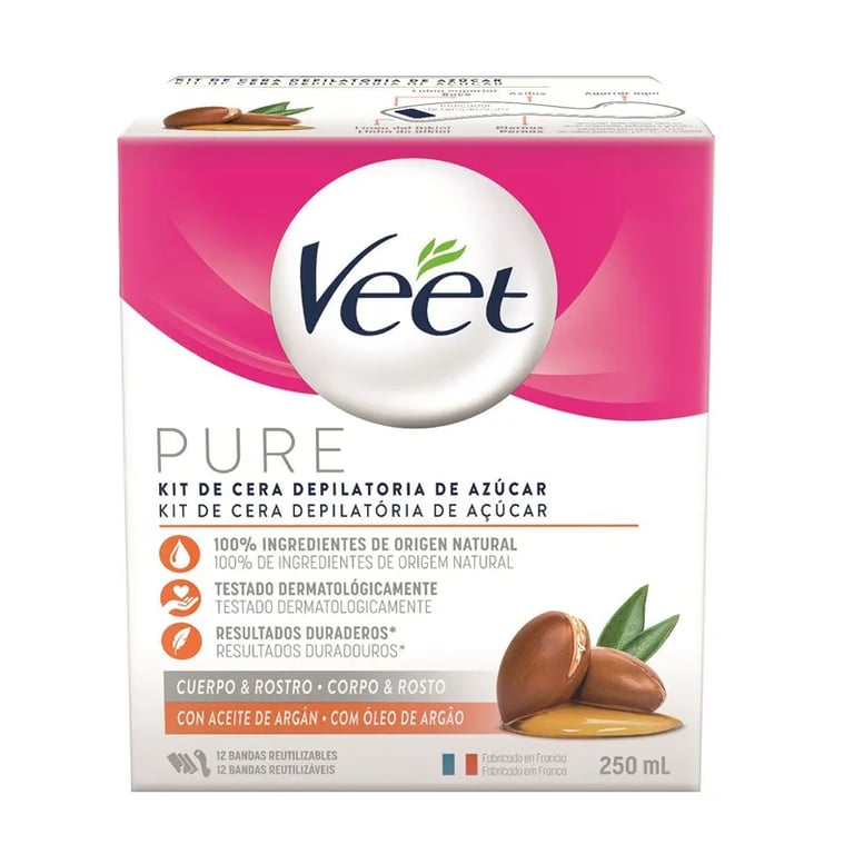 Pure Kit de Cire Dépilatoire de Sucre pour le Corps et le Visage