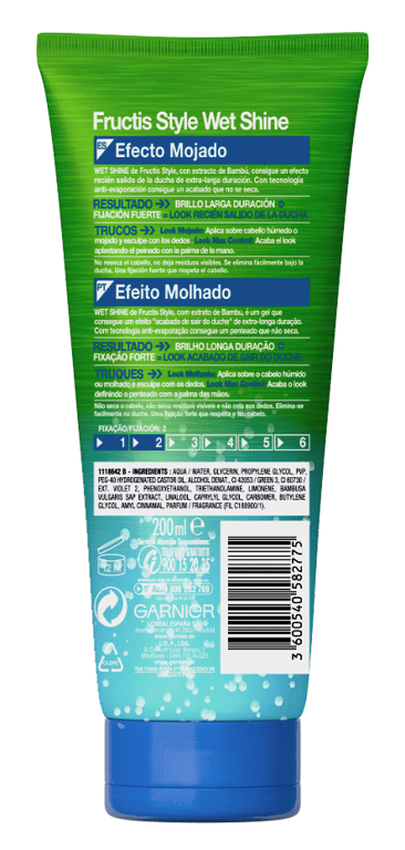 Fructis Style Wet Shine Gel Effet Mouillé 250 ml de Fructis