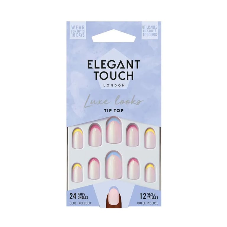 Luxe Looks Nails With Glue Oval Limited Ed #Tip Top