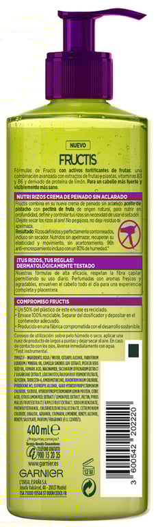 Fructis Hydra Boucles Crème Sans Rinçage 400 ml de Fructis