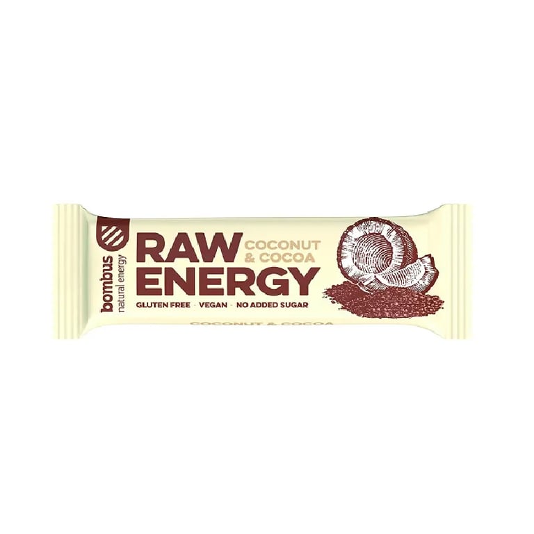 BARRITA BOMBUS RAW ENERGY COCO Y CACAO