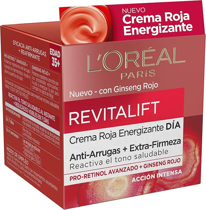 Revitalift Ginseng Rojo Crema Energizante Día 50 ml de L'Oreal Paris