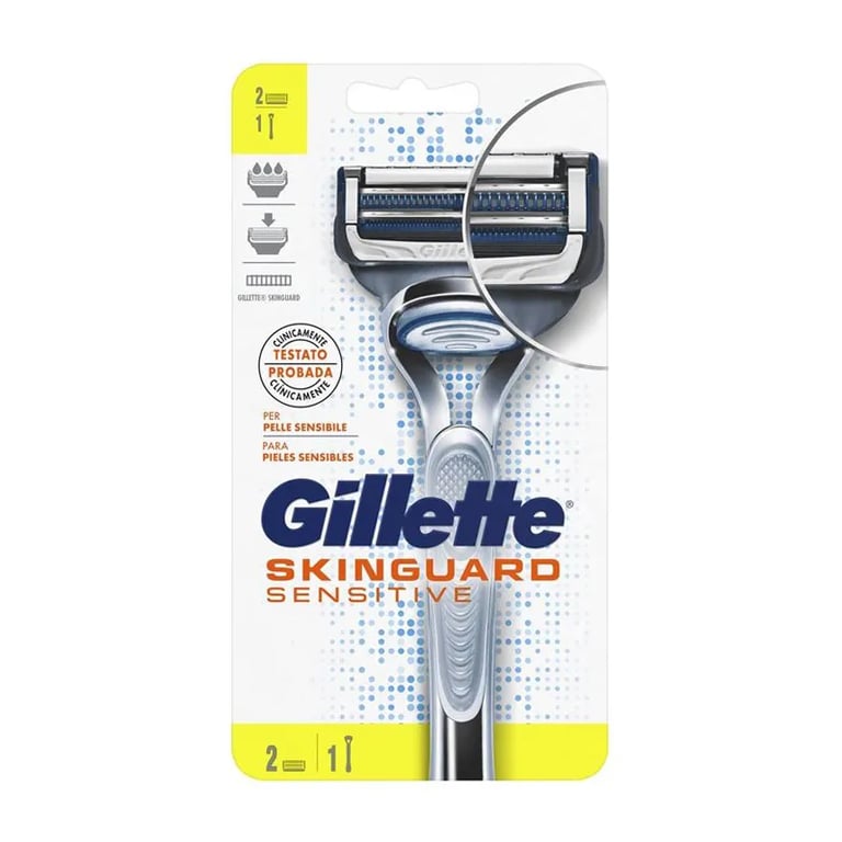 Gillette Skinguard Sensitive Aloe Manche de Rasoir + 2 Recharges