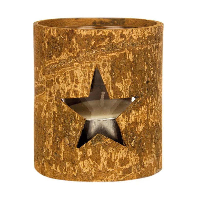 Velero Vaso Con Corteza Canela Estrella Redondo