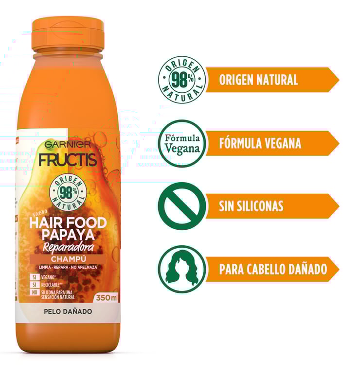 Fructis Hair Food Papaye Shampooing Réparateur 350 ml de Garnier