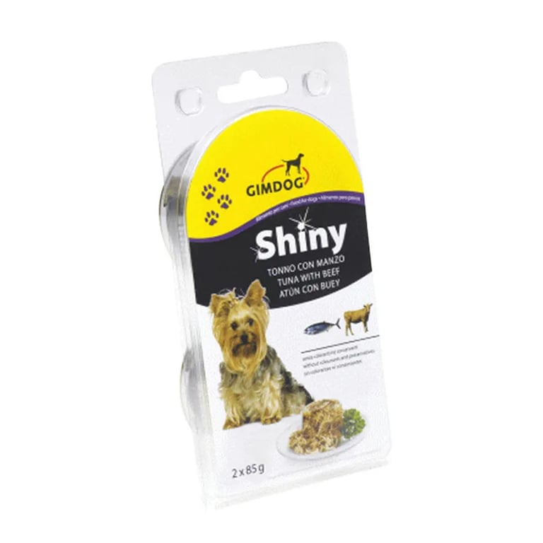 ShinyDog Comida Húmeda Atún y Buey 2X 85g