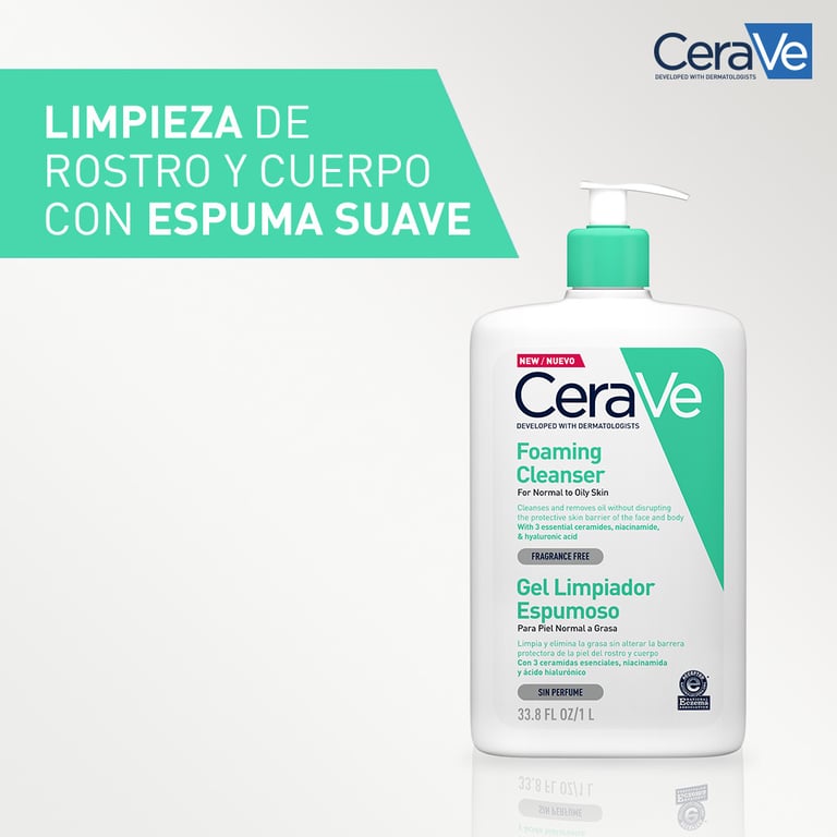 Cerave Gel Nettoyant Moussant 1000 ml de Cerave
