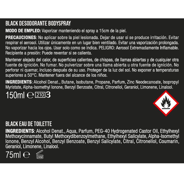 Black EDT 100 ml + Déodorant 150 ml + Trousse de toilette Lot 3 Unités de Axe