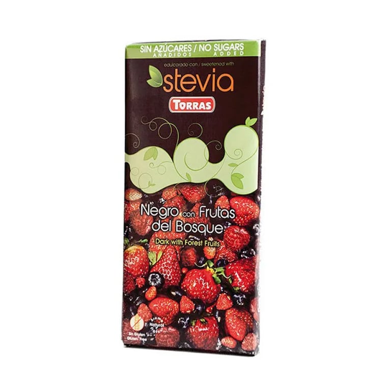 Chocolate Negro Con Frutas Del Bosque Con Stevia