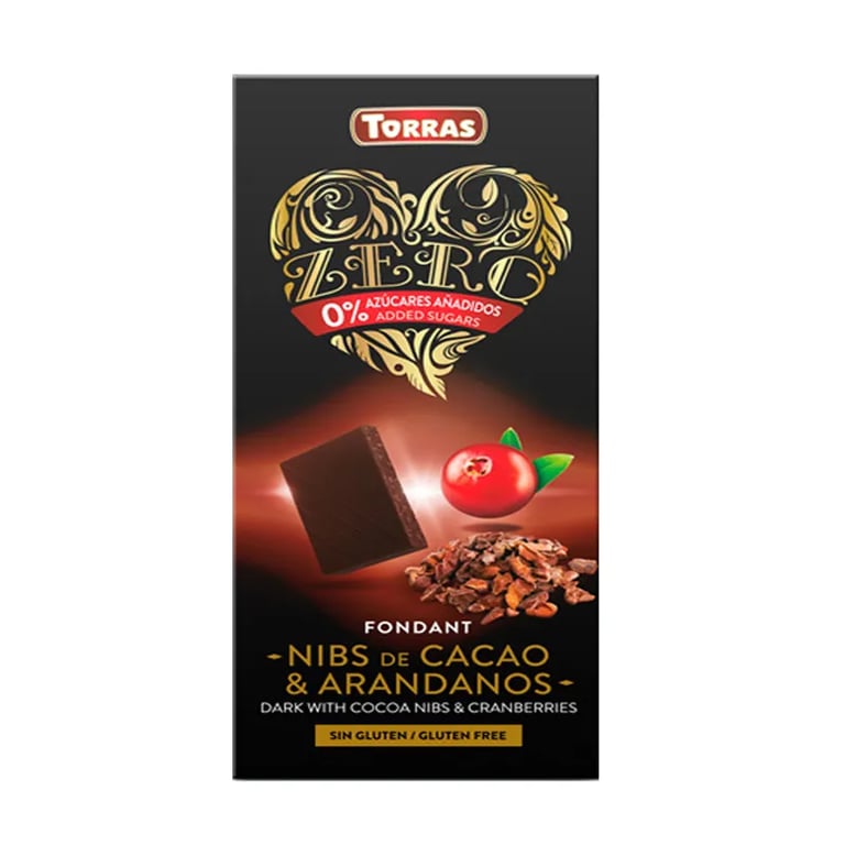 Zero Chocolate Negro Con Nibs De Cacao & Arandanos