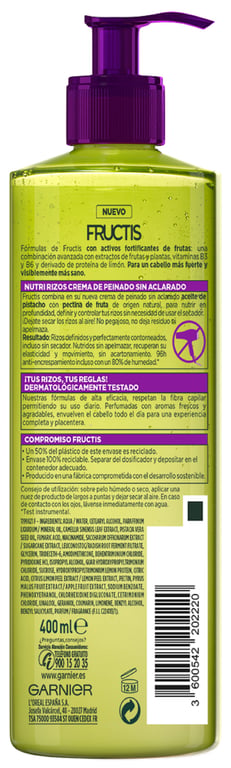 Fructis Nutri Krul Creme Zonder Afspoelen - imagen 9 de 18