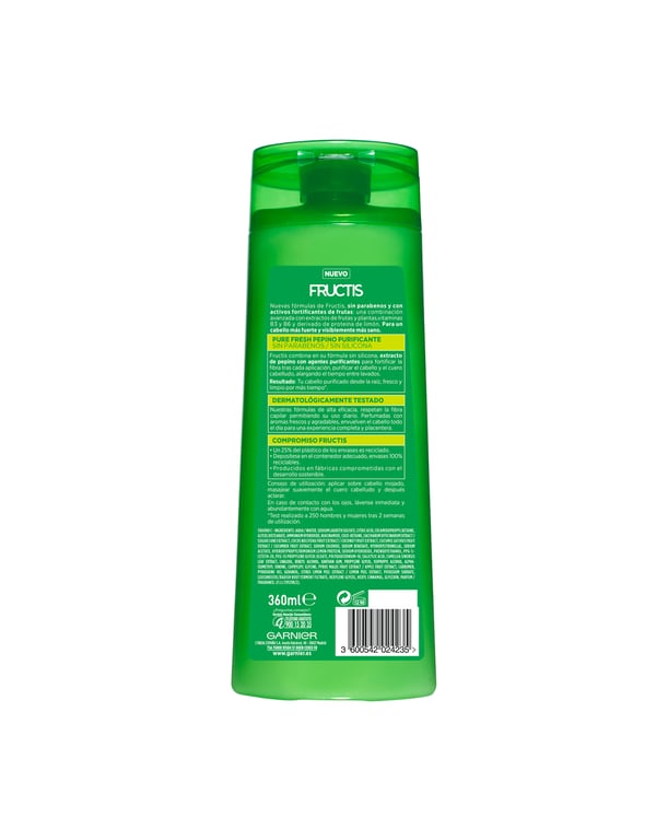 Fructis Pure Fresh Concombre Purifiant Shampooing Fortifiant 360 ml de Garnier