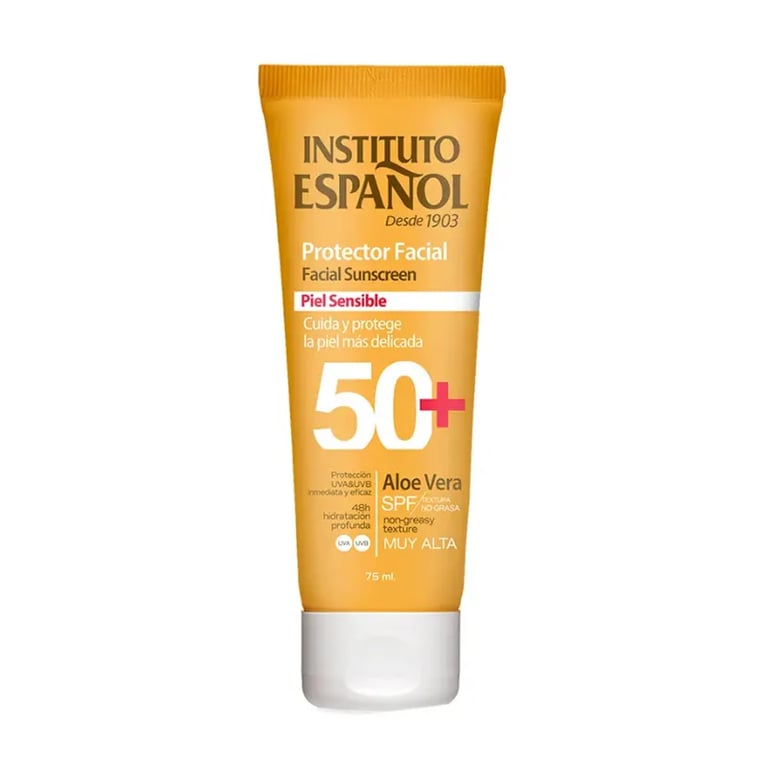 Protettore Solare Viso Pelle Sensibile Aloe Vera SPF50+