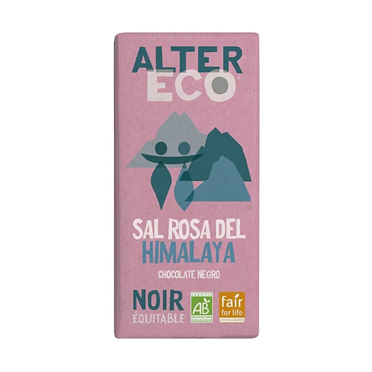 Chocolate Negro Con Sal Rosa Del Himalaya Bio
