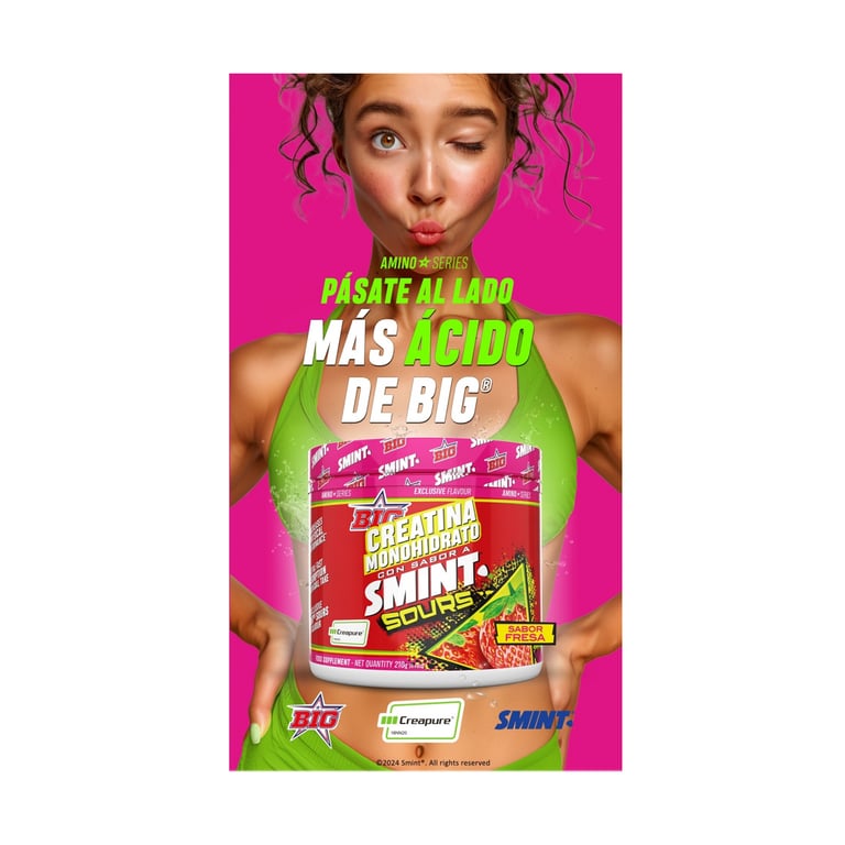 Creatina Monohidrato Smint Sours Creapure 210g de Big