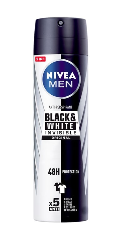 Männer Schwarz Weiß Unsichtbar Original Deodorant Spray 200 ml